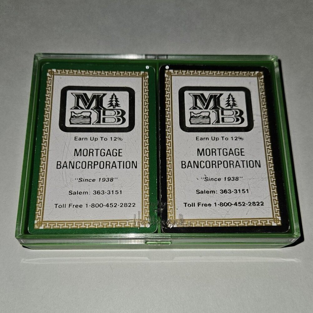 2 VTG Decks Playing Cards Mortgage Bancorporation Bank Salem Oregon READ